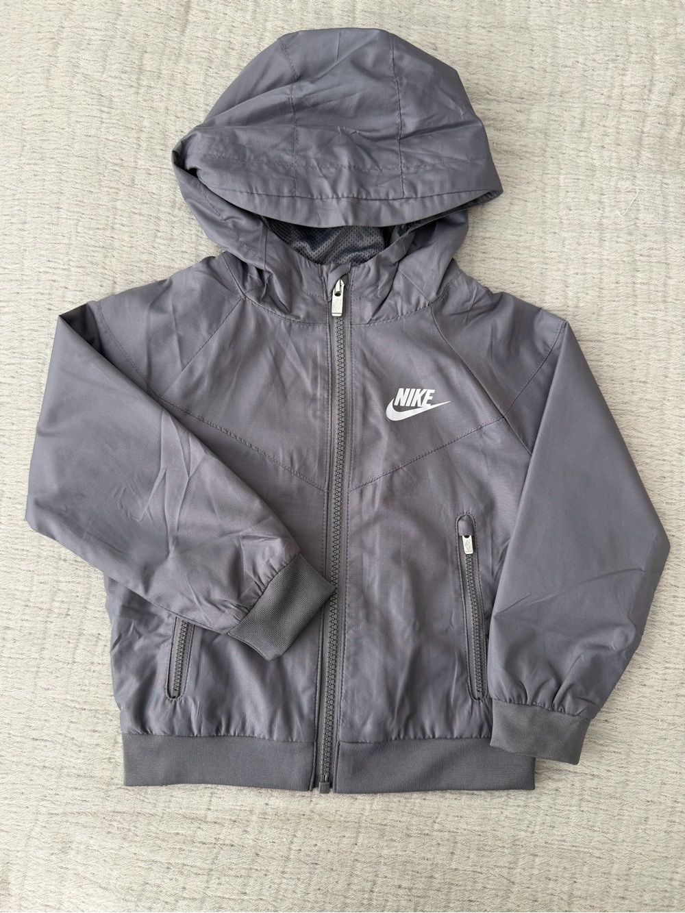 Nike Gray Hooded Windbreaker Jacket